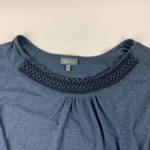 Essentials Womens Blouse Quarter Sleeve Blue 26 28 Wide - Picture 3 of 6